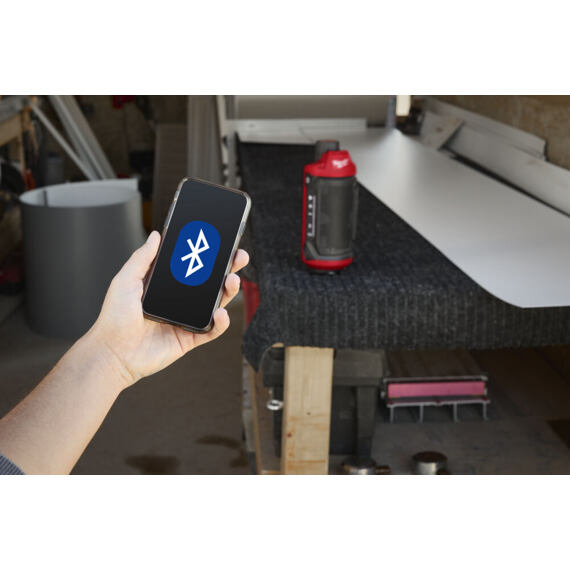 MILWAUKEE M12 SPEJSG2-0 aku reproduktor 12V, Bluetooth 5.3 dosah až 60m, bez baterie