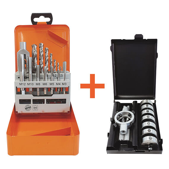 PROJAHN set strojový závitníky M3-M12 HSS-G s vrtáky + závitové očká M3-M12 HSS-G, 99980