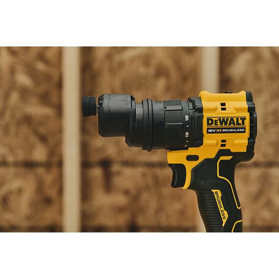 DeWalt DCD803NT aku bezuhlíková příklepová vrtačka a 4 výměnné hlavy 18V, 73Nm, kufr TSTAK, bez aku