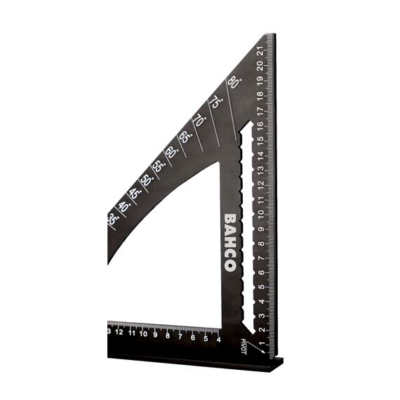BAHCO úhelník tesařský 220mm, laserové značení, stupnice na spodní hraně, 9045-T-220
