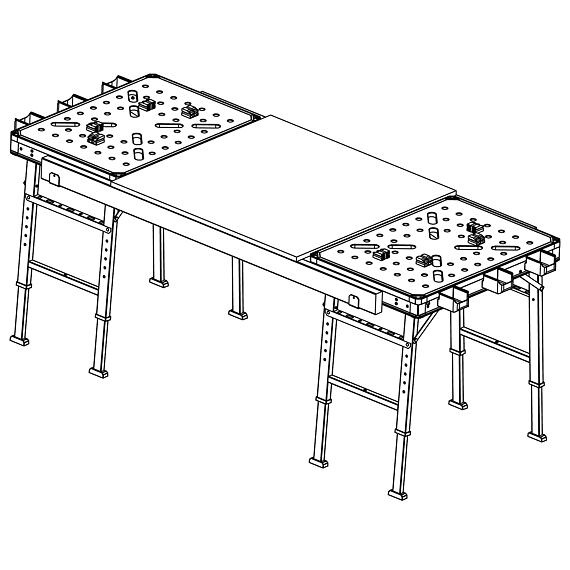 FORTUM stůl pracovní skládací, 85*60cm, výška 73,5-88,5cm, 4759990