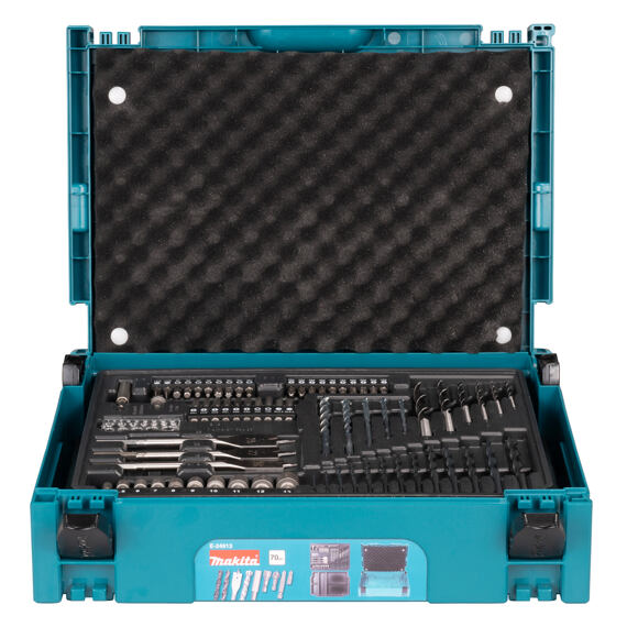 MAKITA E-24913 sada bitů a vrtáků 70 ks, kufr MAKPAC