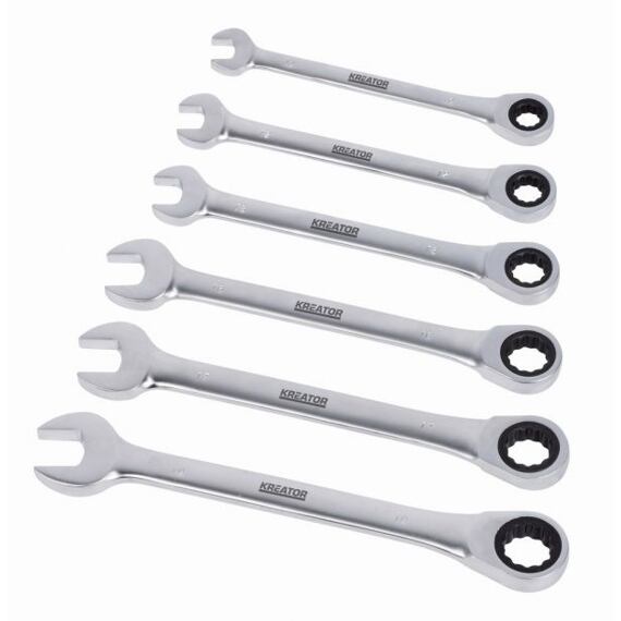KREATOR kľúč očkoploché račňové set 6ks, 10-19mm KRT500013