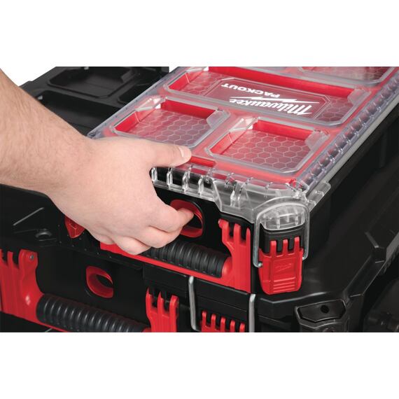 MILWAUKEE 4932464083 organizer PACKOUT střední nárazuvzdorný polymer, IP65, 5 samostatných boxů