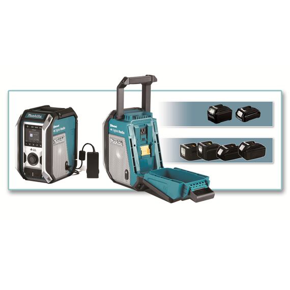 MAKITA DMR115 aku rádio DAB, Bluetooth, bass subwoofer, 10,8/12/14,4/18V CXT/LXT