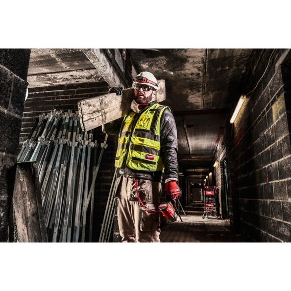 MILWAUKEE 4932471896 vesta výstražná PREMIUM vel. L/XL, ŽLUTÁ, vysoká viditelnost, zip, kapsy, límec