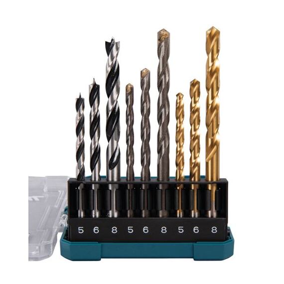 MAKITA D-71962 sada vrtáků zdivo+dřevo+kov 9-dílná 5-8mm (old=08660)