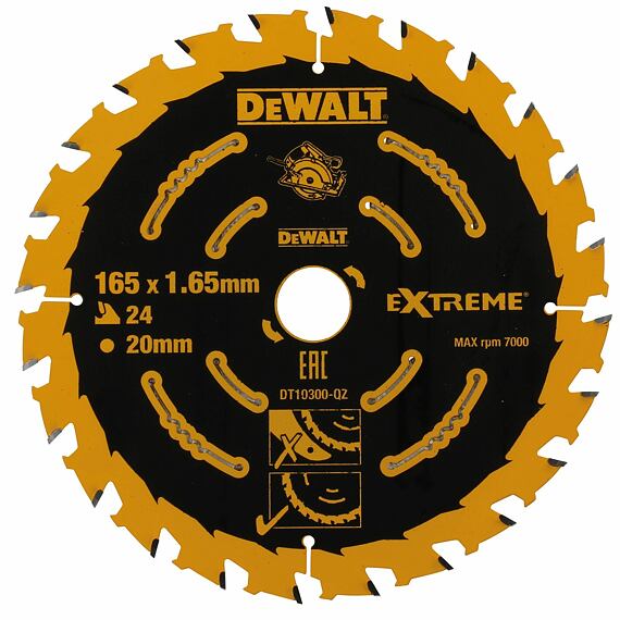 DeWalt DT10300 pílový kotúč 165*20mm, 24Z ATB +20° univerzálny rez