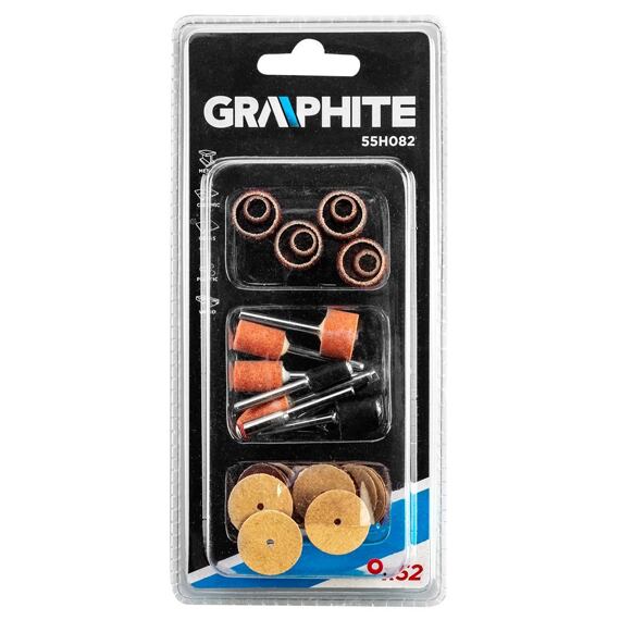 GRAPHITE sada brusných tělísek 52ks, 55H082