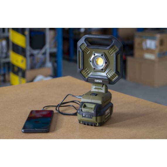 NAREX Camouflage CR LED 20, aku COB LED reflektor 20V, 2000lm, USB port, bez batérie, krabica
