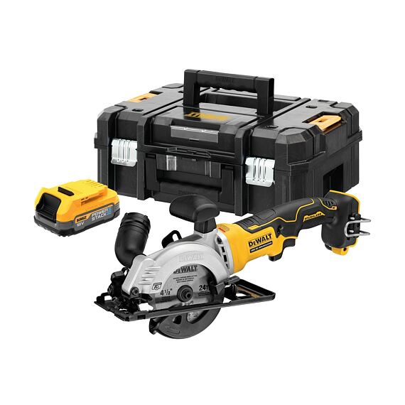 DeWalt DCS571E1T aku okružná 18V/1*1,7Ah, bez nabíjačky, prerez 40mm, POWERSTACK, TSTAK