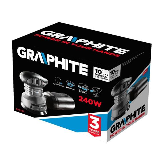 GRAPHITE excentrická brúska 125mm, 240W, 59G343