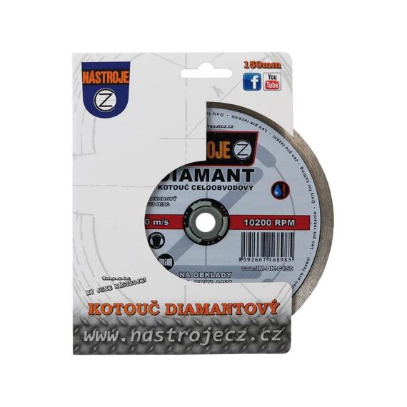 NÁSTROJE CZ diamantový kotúč celoobvodový 150*1,6*22,2mm, dlaždice, mramor, porcelán IM-DK-C150