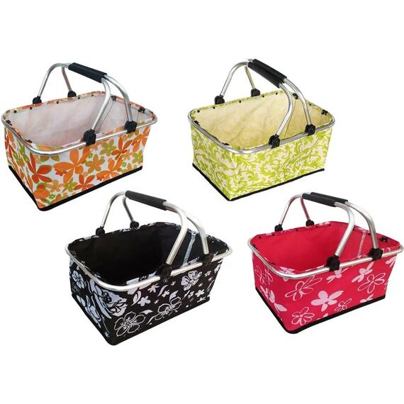 košík nákupní skládací 48*28*24cm, Al+polyester, 791250