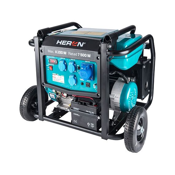 HERON elektrocentrála 8200W (230V), 3*16A + 1* 32A, AVR, motor 17HP, elektrostart, 8896145