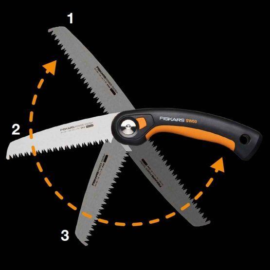 FISKARS pilka skládací Plus SW68, 27cm, 3 polohy řezu, rychlé a čisté řezy, 1067552