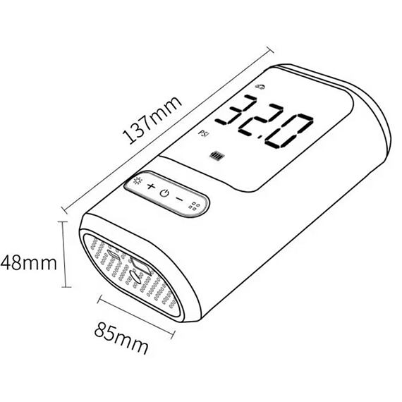 PROTECO aku kompresor "DO KAPSY" 7,4V/4Ah, 10,3bar, LED bílá + LED červená