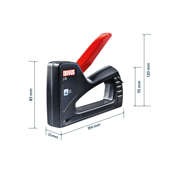 NOVUS J-11 sponkovačka ručná ABS plast, sponky A 4-8mm