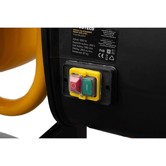 PROTECO míchačka stavební 850W, 200l, 67kg 51.03-SM-200-P
