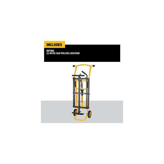 DeWalt DE7260 pojízdný stojan pro pokosové pily, velká kola, rozložení až 2,4m