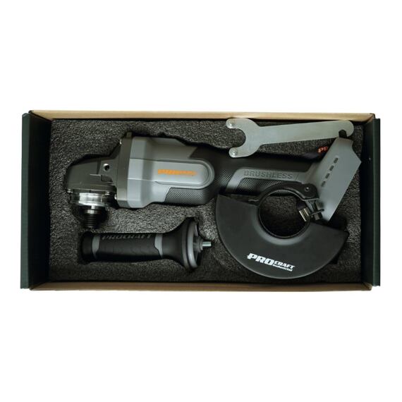 PROCRAFT INDUSTRIAL AG125Abb aku bezuhlíková úhlová bruska 20V, 3 rychlosti, bez baterie