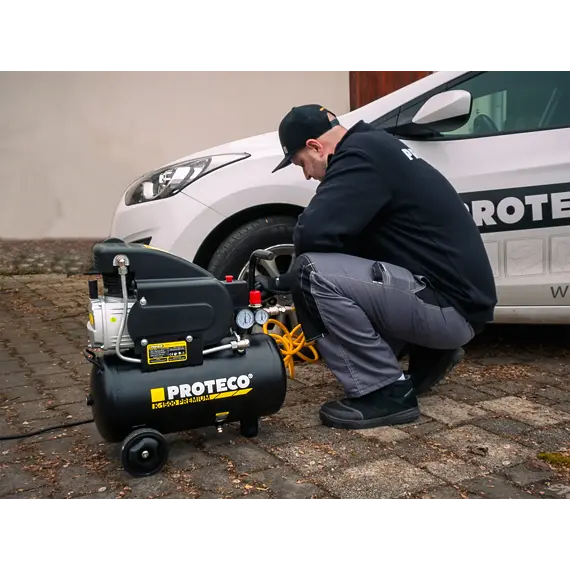 PROTECO kompresor olejový 1,5kW, PREMIUM 8bar, nádoba 24l,výkon vysávania 195 l/min., 25kg