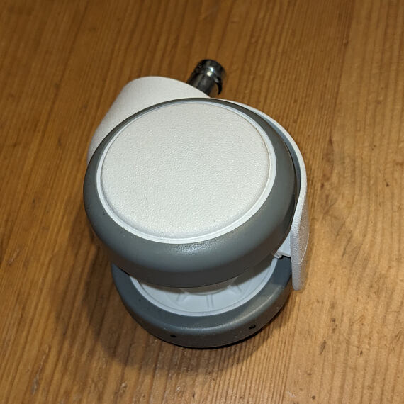 kolečko pro kancelářská křesla IKEA, 50mm, guma, dřík 10mm, bílé, oblý tvar, 1ks