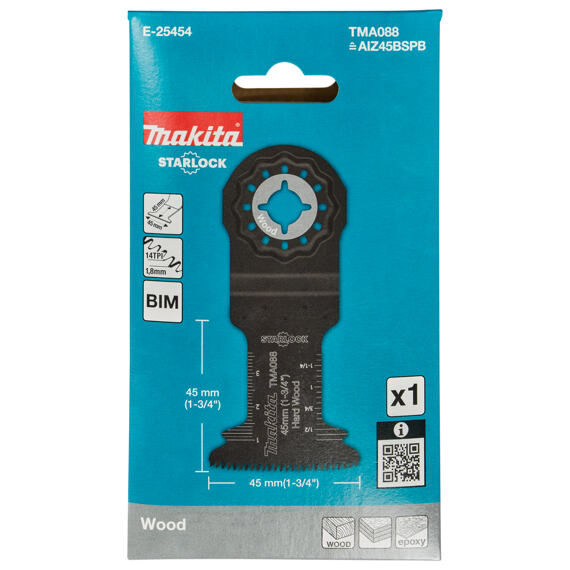 MAKITA E-25454 pilový list rovný 45*45mm, 14TPI BiM TMA088 Starlock (i pro O.I.S.)