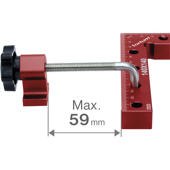 FORTUM L-rohové svěrky 90° sada 2ks, 140*140mm, materiál 0-59mm, 4784120