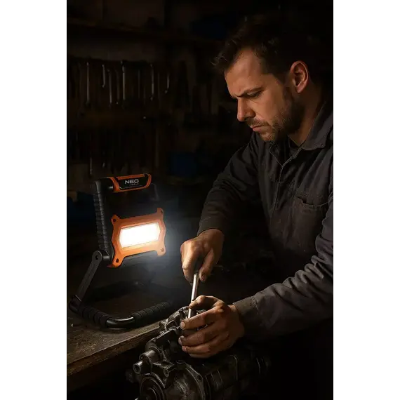 NEO lampa dílenská skládací se stojanem, 1400lm, 99-126