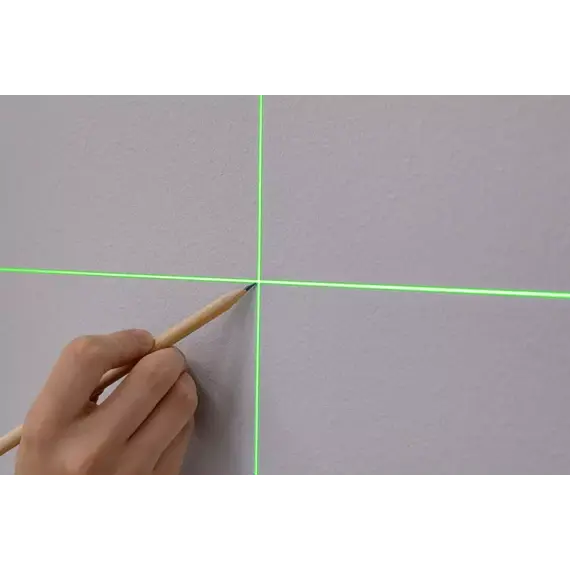 NEO křížový laser ZELENÝ, 12 čar, magnetický držák, příslušenství, 75-140