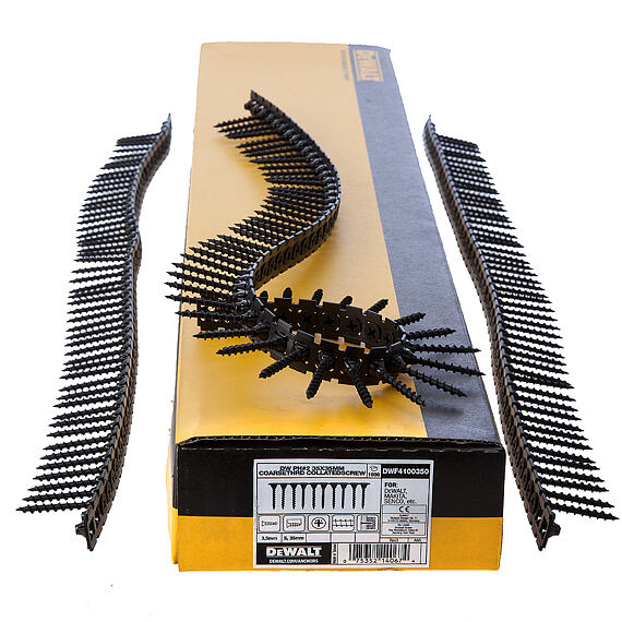 DeWalt DWF4100250 vruty páskované 25mm*3,5mm, hrubý závit, 1000ks