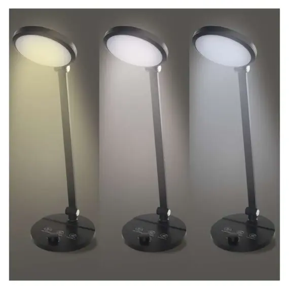 EMOS LED stolní lampa CHARLES, 550lm/7,6W, volba barvy světla černá