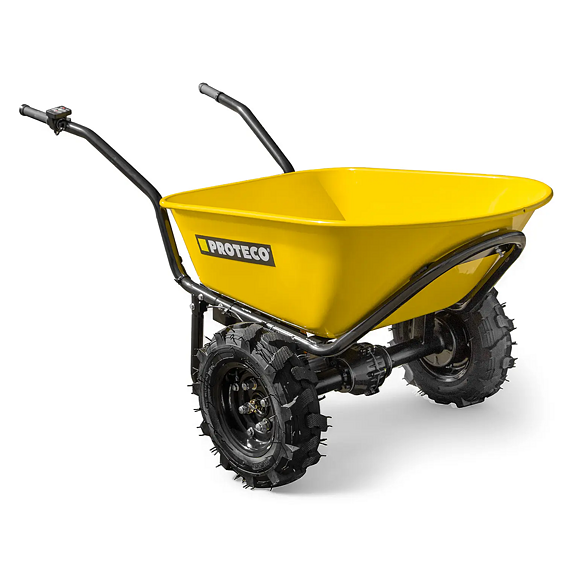 PROTECO aku kolečko dvoukolák 100l, nosnost 260kg, baterie 12Ah, zpětný chod, brzda, 10.86-AKD-100-P
