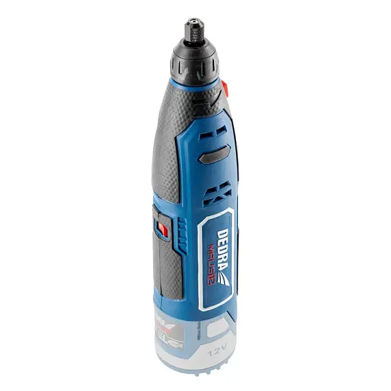DEDRA aku mini bruska 12V, 5000-25000 ot./min., příslušenství 47ks, bez baterie, DED7340Z1