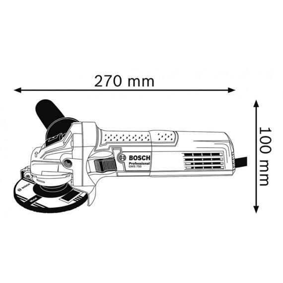 BOSCH GWS 750 Úhlová bruska 125mm, 750W, hrubovací kotouč