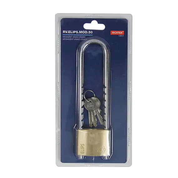 RICHTER zámek visací ELIPS 50 nastavitelný 60-150mm, 3 klíče, HARDENED, 495132