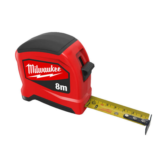 MILWAUKEE 4932498785 svinovací metr 8m-25, SLIM gen. 2, 25mm šířka, nárazuvzdorný