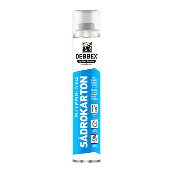 DEN BRAVEN PU lepidlo pistolové na sádrokarton 750ml žlutá 40221SD
