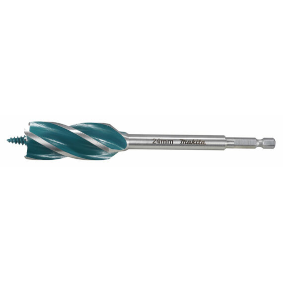 MAKITA E-26680 vrták do dřeva 24*165mm, čtyřbřitý, stopka šestihran 1/4" i pro rázové utahováky