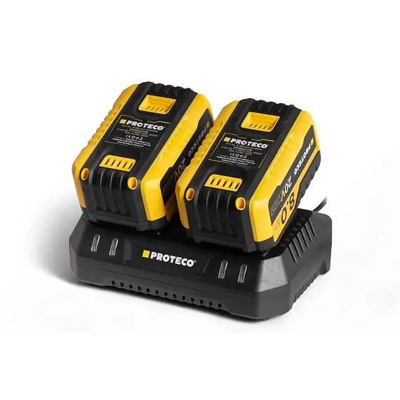 PROTECO aku sada nabíječka DUAL 20V 4A + 2* akumulátor 20V/8Ah, 51.99-DUAL-8000