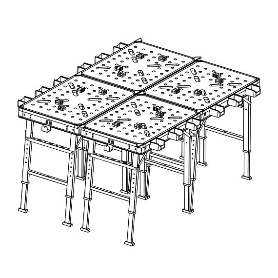 FORTUM stůl pracovní skládací, 85*60cm, výška 73,5-88,5cm, 4759990