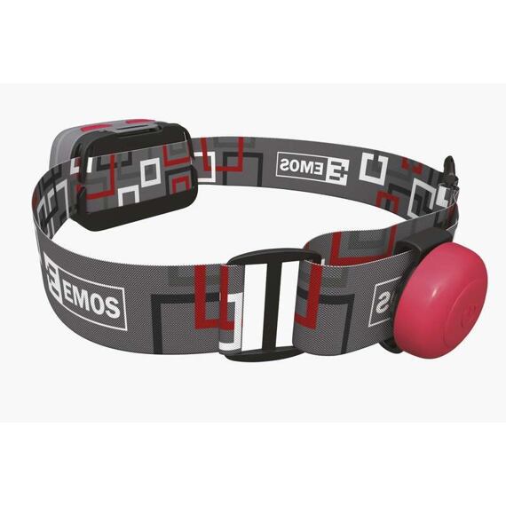EMOS svítilna čelovka COB, 1*CREE LED, bílá+zelená+červena+zadní červené světlo, 3*AAA P3531