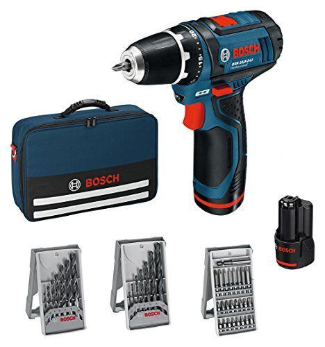 BOSCH GSR 12V-15Li set aku šroubovák 12V/2*1,5Ah, 3* sada vrtáků, baleno v látkové tašce