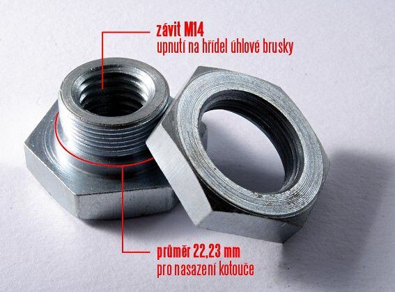 GENT adaptér pro diamantové kotouče M14-22,23mm