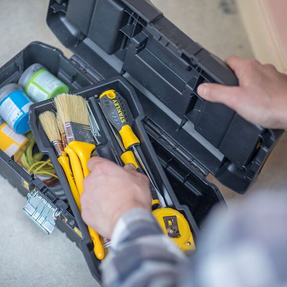 STANLEY STST1-75515 box na nářadí s kovovou přezkou, organizér ve víku, 32*19*13cm