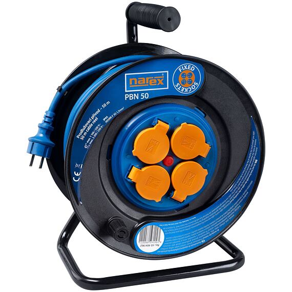 NAREX PBN 50 kábel 230V predlžovací 50m/4Z, 1,5mm2, 3200W, IP44, guma, pevný stred