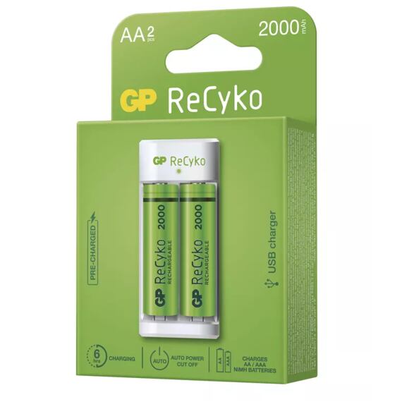 GP nabíječka baterií Eco E211 + 2*AA ReCyko 2000, B51214