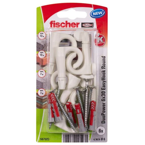 FISCHER DUOPOWER 6*30 + EASYHOOK HÁČIK blister, 6 ks