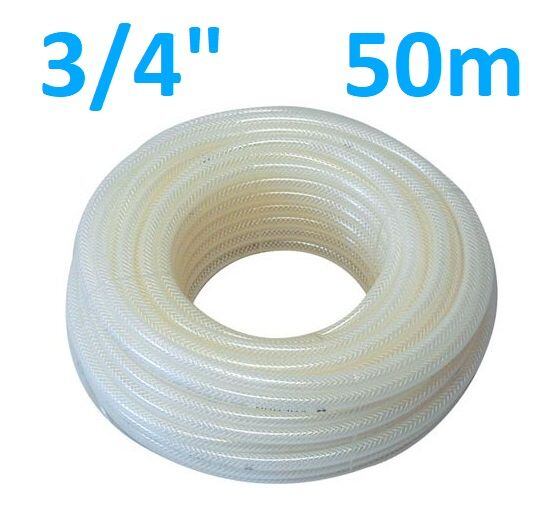 VALMON hadice 1123 3/4" (19/26mm) opletená čirá, balení 50m